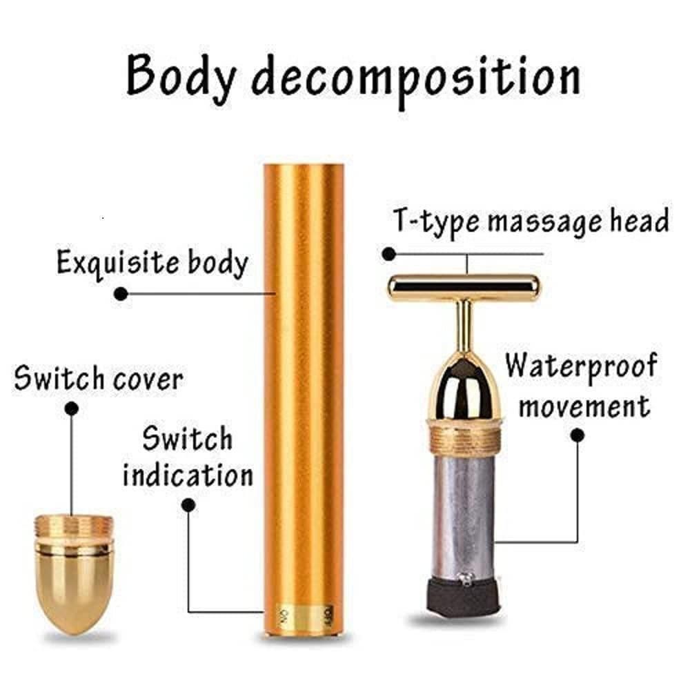 24K Gold Plated Vibrating Face Massager