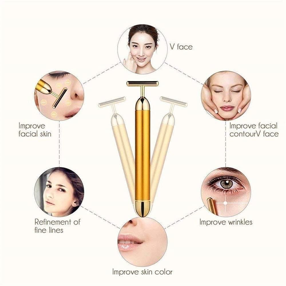 24K Gold Plated Vibrating Face Massager