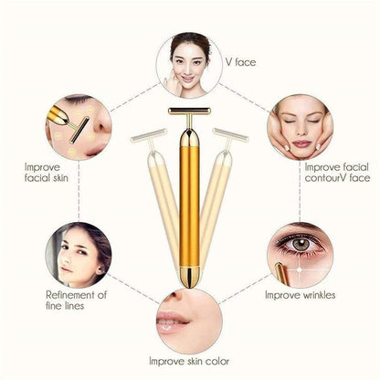 24K Gold Plated Vibrating Face Massager